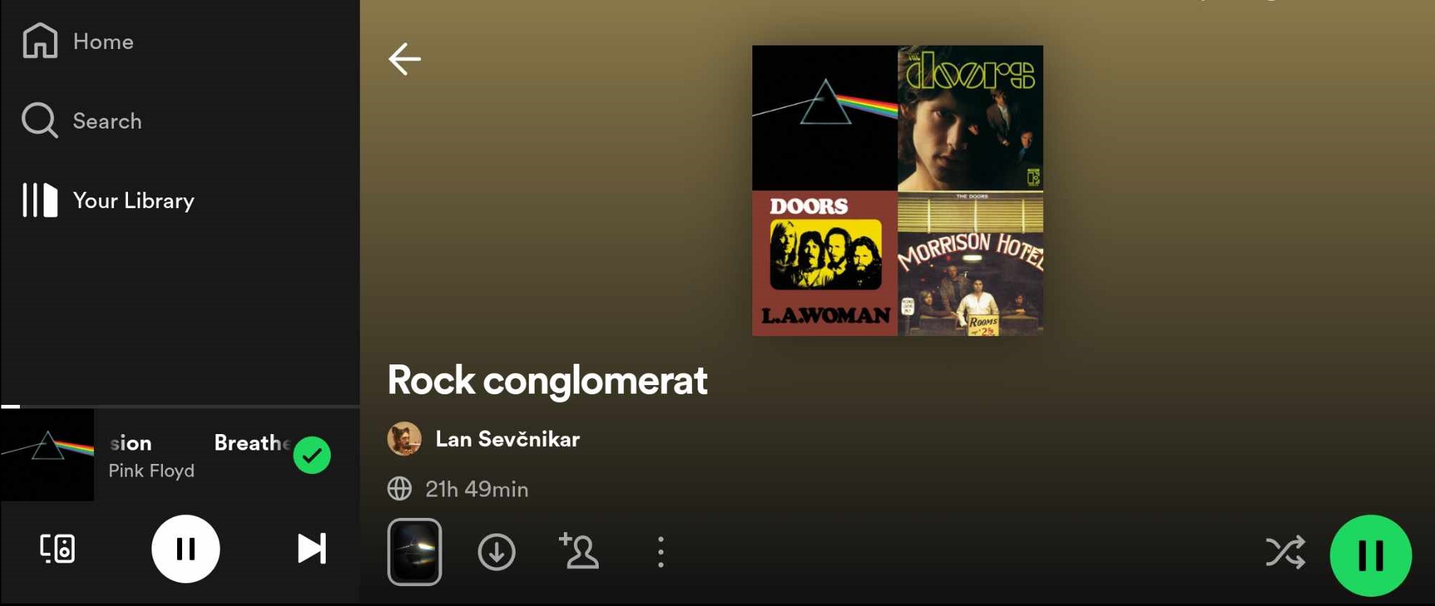A picture of a spotify playlist